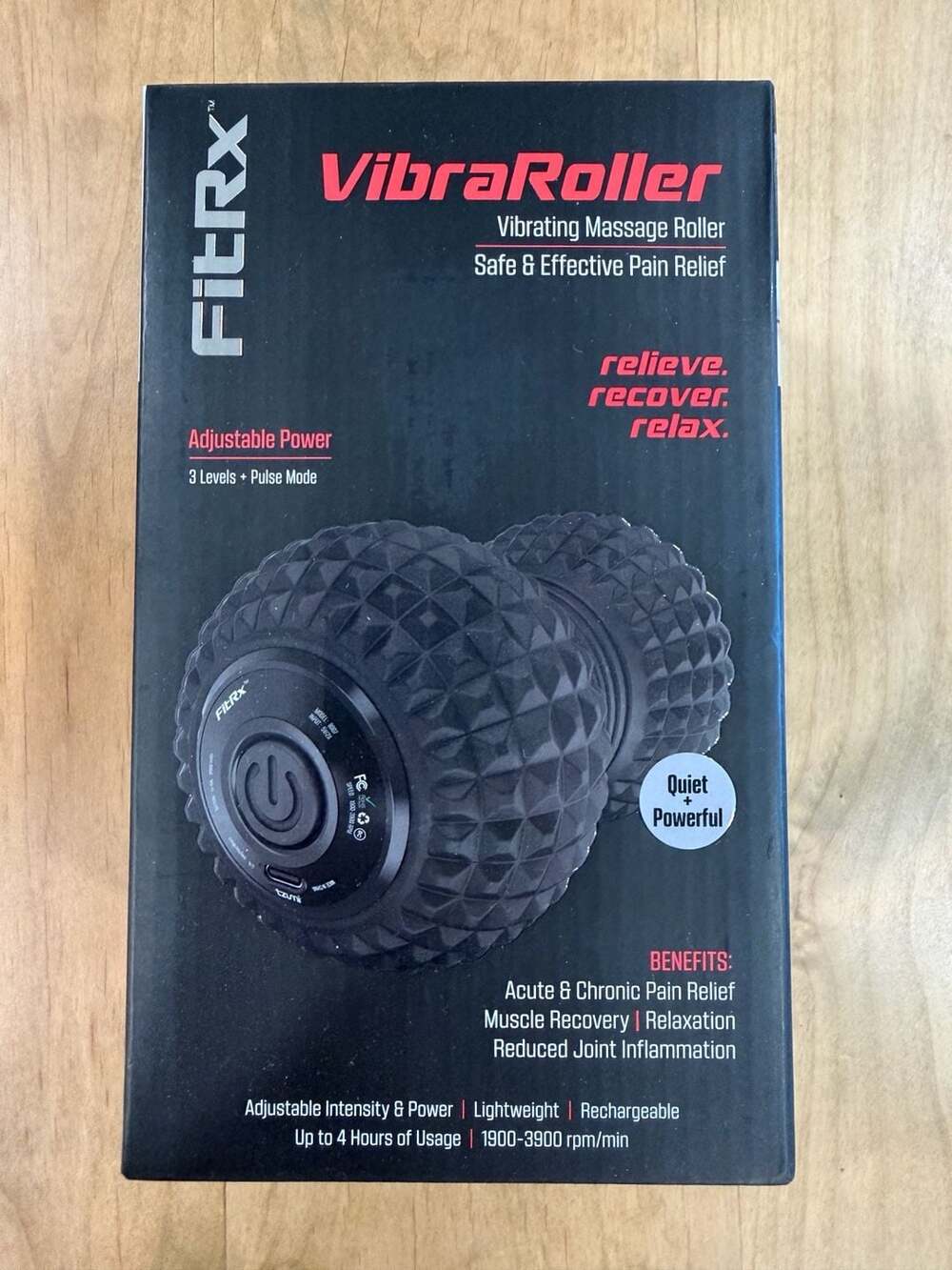 FitRx VibraRoller Vibrating Massage Roller Model 8007 NEW